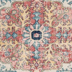 Discount Kirklands Home Pink and Blue Traditional Medallion Area Rug, 8x12