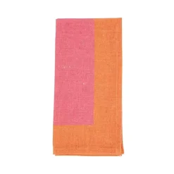 Sale Kirklands Home Pink and Orange Colorblock Napkins, Set of 4