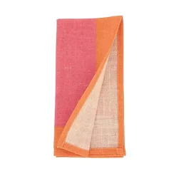 Sale Kirklands Home Pink and Orange Colorblock Napkins, Set of 4