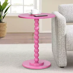Hot Kirklands Home Beaded Spindle Accent Table Pink