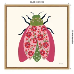 Discount Kirklands Home Pink Beetle Framed Canvas Art Print