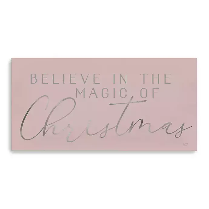 Sale Kirklands Home Believe in Magic Christmas Canvas Art Print Pink