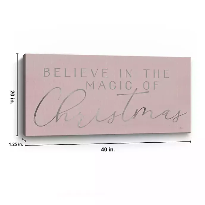 Sale Kirklands Home Believe in Magic Christmas Canvas Art Print Pink