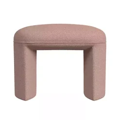 Sale Kirklands Home Boucle Oval Upholstered Ottoman Pink