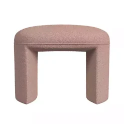 Sale Kirklands Home Boucle Oval Upholstered Ottoman Pink