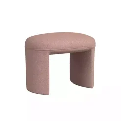 Sale Kirklands Home Boucle Oval Upholstered Ottoman Pink