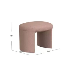 Sale Kirklands Home Boucle Oval Upholstered Ottoman Pink