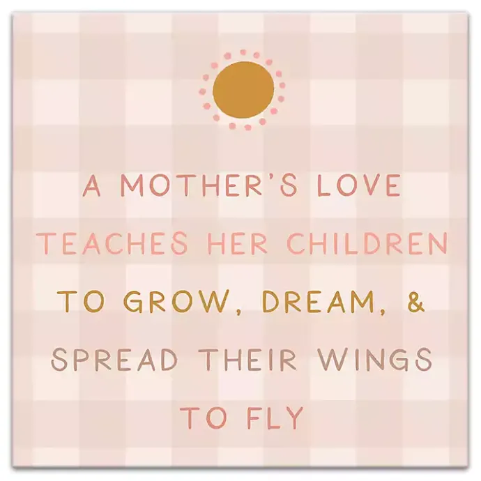 Outlet Kirklands Home Checkered A Mother's Love Canvas Art Print Pink