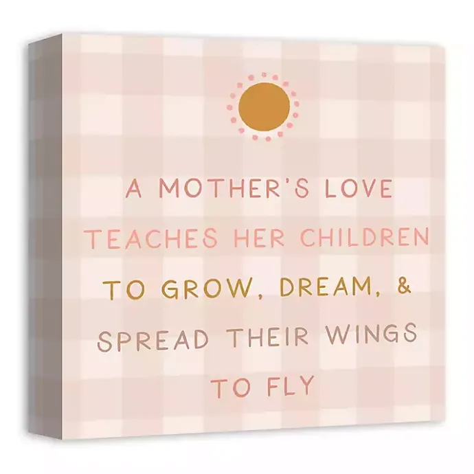 Outlet Kirklands Home Checkered A Mother's Love Canvas Art Print Pink