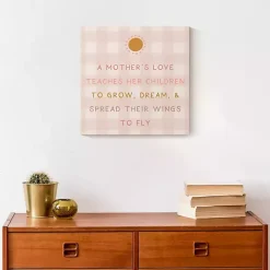 Outlet Kirklands Home Checkered A Mother's Love Canvas Art Print Pink