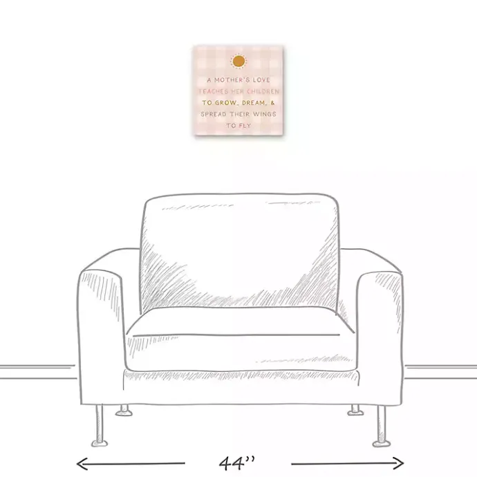 Outlet Kirklands Home Checkered A Mother's Love Canvas Art Print Pink