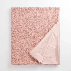 Online Kirklands Home Curly Faux Lamb Fur Throw Pink