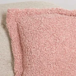 New Kirklands Home Curly Faux Lamb Fur Pillow Pink