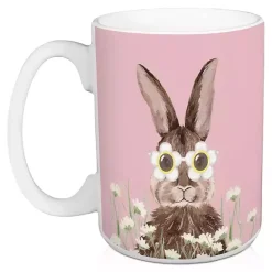 Outlet Kirklands Home Pink Daisy Sunny Bunny Mugs, Set of 2
