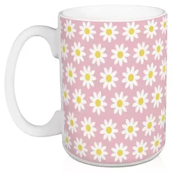 Outlet Kirklands Home Pink Daisy Sunny Bunny Mugs, Set of 2