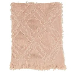 Outlet Kirklands Home Diamond Pattern Throw Blanket Pink
