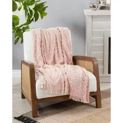 Outlet Kirklands Home Diamond Pattern Throw Blanket Pink