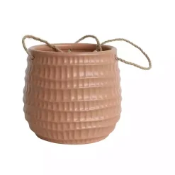 Outlet Kirklands Home Dimpled Ceramic Hanging Planter Pink