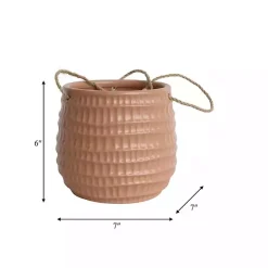 Outlet Kirklands Home Dimpled Ceramic Hanging Planter Pink