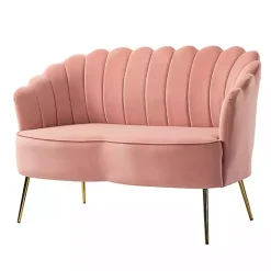New Kirklands Home Donata Velvet Tufted Loveseat Pink
