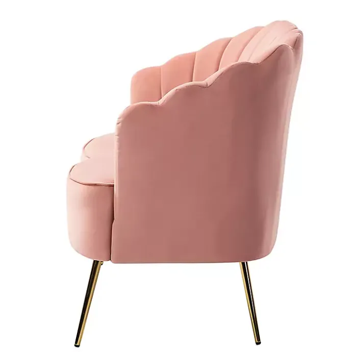 New Kirklands Home Donata Velvet Tufted Loveseat Pink