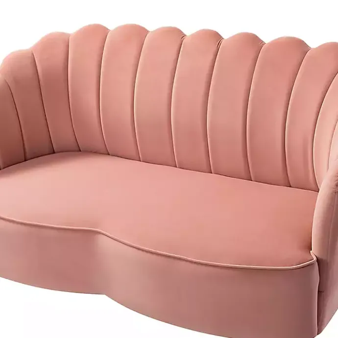 New Kirklands Home Donata Velvet Tufted Loveseat Pink