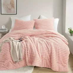 Outlet Kirklands Home Fluffy Ribbed 3-pc. King Comforter Set Pink