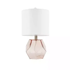 Discount Kirklands Home Pink Glass Stella Table Lamp White