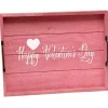 Clearance Kirklands Home Pink Happy Valentine's Day Wood Tray