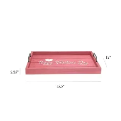 Clearance Kirklands Home Pink Happy Valentine's Day Wood Tray