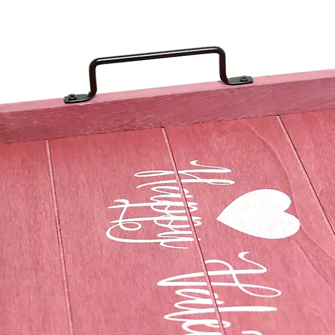 Clearance Kirklands Home Pink Happy Valentine's Day Wood Tray