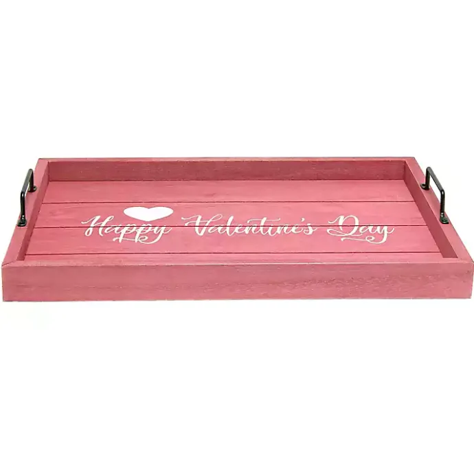 Clearance Kirklands Home Pink Happy Valentine's Day Wood Tray