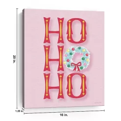 Discount Kirklands Home Pink Ho Ho Ho Wreath Canvas Print