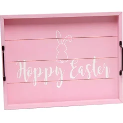 Best Kirklands Home Hoppy Easter Wood Tray Pink