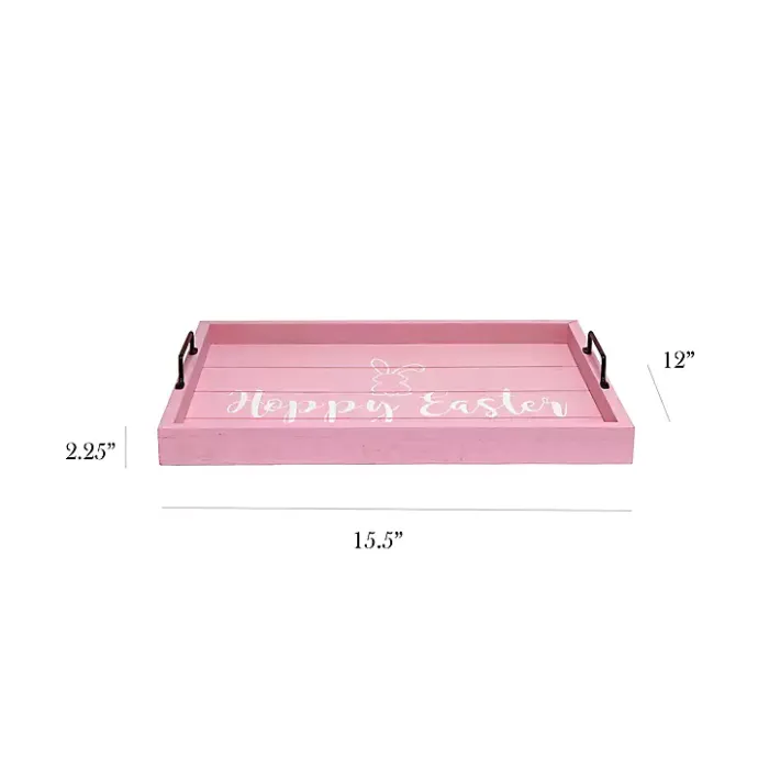 Best Kirklands Home Hoppy Easter Wood Tray Pink