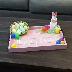 Best Kirklands Home Hoppy Easter Wood Tray Pink
