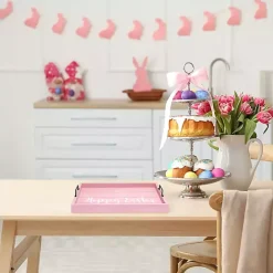 Best Kirklands Home Hoppy Easter Wood Tray Pink