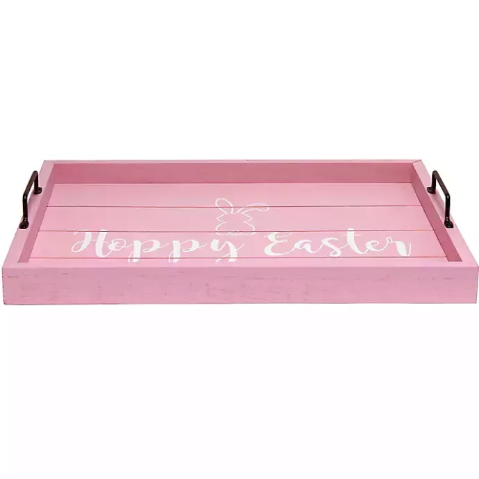 Best Kirklands Home Hoppy Easter Wood Tray Pink
