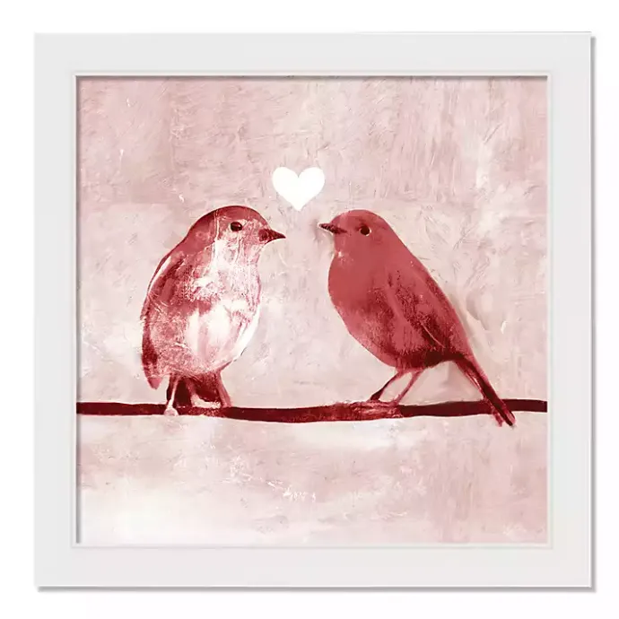 Sale Kirklands Home Pink Love Birds Framed Canvas Art Print
