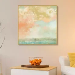 New Kirklands Home Pink Mist Framed Canvas Art Print