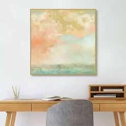 New Kirklands Home Pink Mist Framed Canvas Art Print