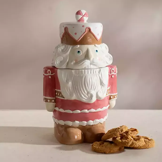 Clearance Kirklands Home Pink Nutcracker Ceramic Cookie Jar