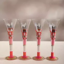 Discount Kirklands Home Nutcracker Flute Glasses, Set of 4 Pink