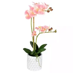 Clearance Kirklands Home Pink Orchid Real Touch Arrangement in Ceramic Pot