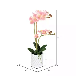 Clearance Kirklands Home Pink Orchid Real Touch Arrangement in Ceramic Pot