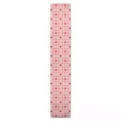 Kirklands Home Pink Plaid Hearts Table Runner, 72 in.