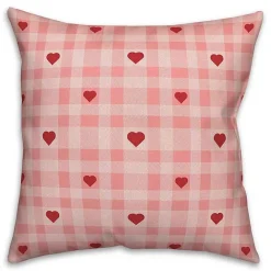 Clearance Kirklands Home Plaid Hearts Throw Pillow Pink