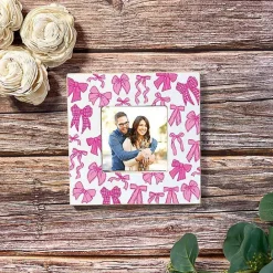 New Kirklands Home Pink Preppy Bows Picture Frame