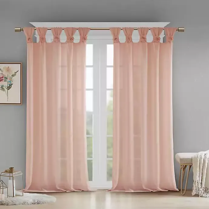 Kirklands Home Rosette Tab Top Curtain Panel, 84 in. Pink