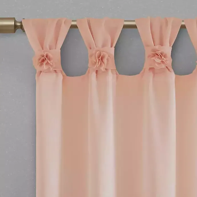 Kirklands Home Rosette Tab Top Curtain Panel, 84 in. Pink